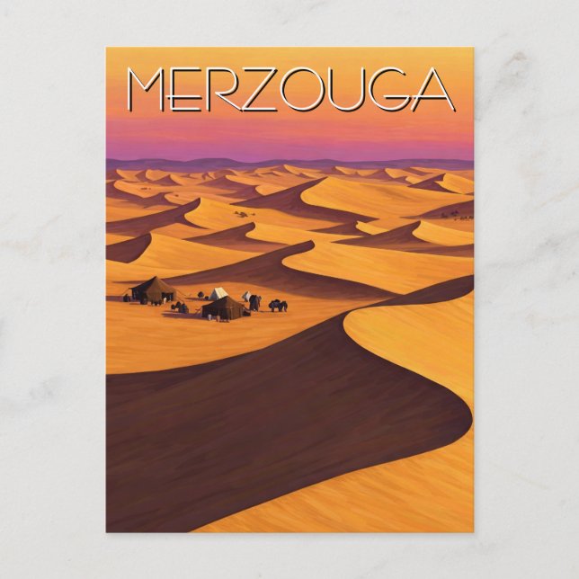 Merzouga Morocco Desert Travel Postcard (Front)