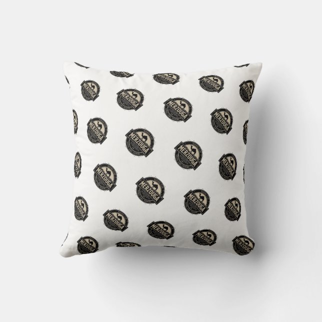 Merzouga Sahara Camel Ride Vintage Throw Pillow (Back)