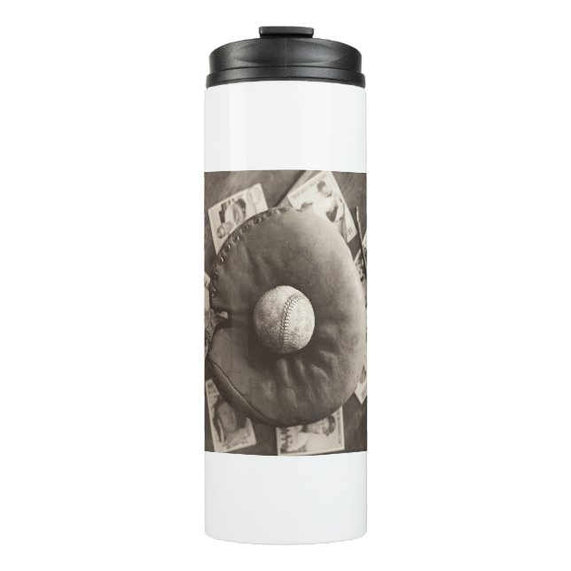 MES01BWD3 Baseball Cards.tif Thermal Tumbler (Front)