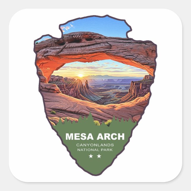Mesa Arch Canyonlands National Park Arrowhead Square Sticker (Front)