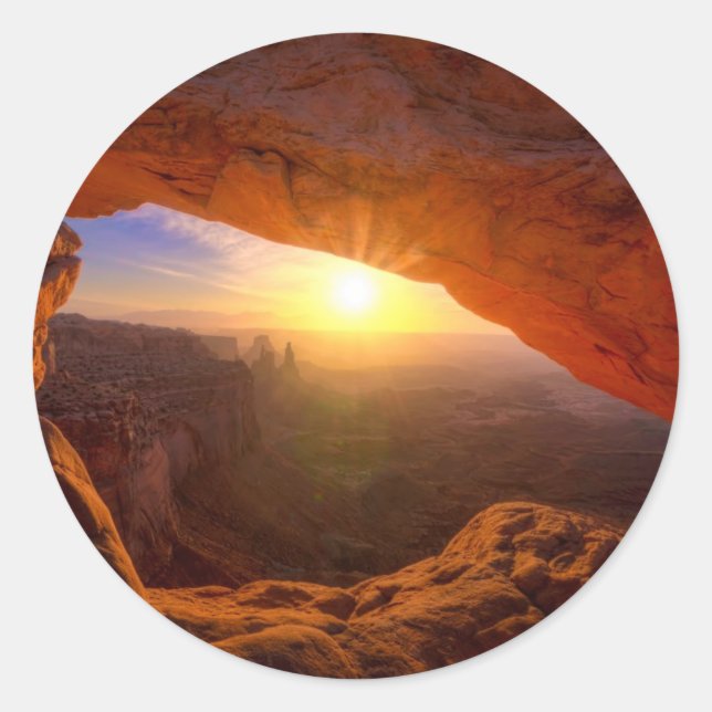 Mesa Arch, Canyonlands National Park Classic Round Sticker (Front)