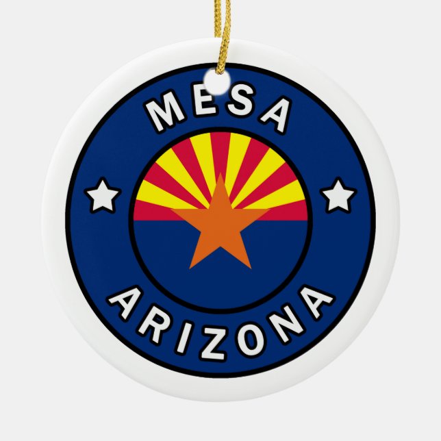 Mesa Arizona Ceramic Tree Decoration (Front)