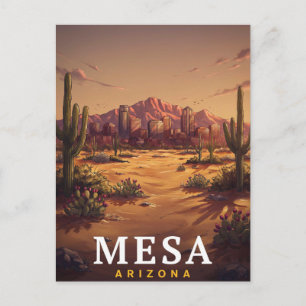 Mesa Arizona Desert Skyline Travel Postcard