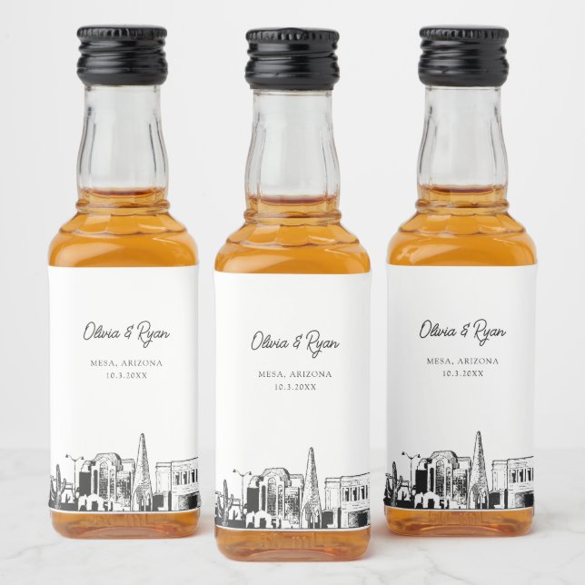 Mesa Arizona Party Favour Welcome Gift Custom Liquor Bottle Label (Bottles)