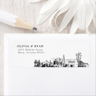 Mesa Arizona Skyline Modern Return Address Labels