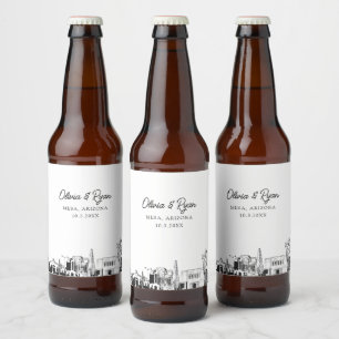 Mesa Arizona Skyline Personalised Beer Label