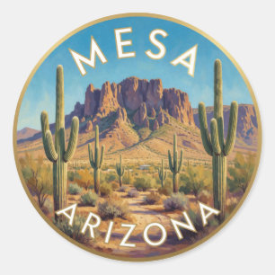 Mesa Arizona Superstition Mountains Travel Classic Round Sticker