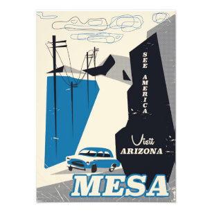 Mesa Arizona vintage style travel poster