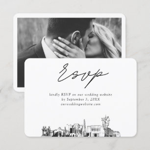 Mesa Arizona Wedding Minimalist Sketch RSVP Enclosure Card