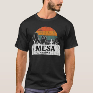 Mesa AZ Arizona Vintage sunset cactus mountain des T-Shirt