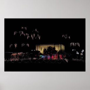 Mesa temple christmas lights poster