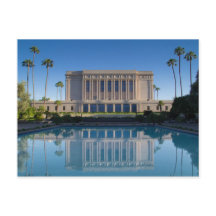Mesa temple reflecting in a blue pool