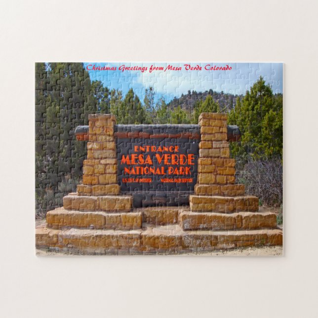 Mesa Verde Colorado. Christmas Greetings Jigsaw Puzzle (Horizontal)