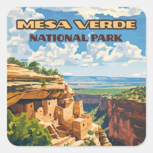 Mesa Verde National Park Colorado Cliff House Square Sticker