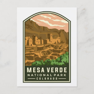 Mesa Verde National Park Colorado Colourful Vintag Postcard