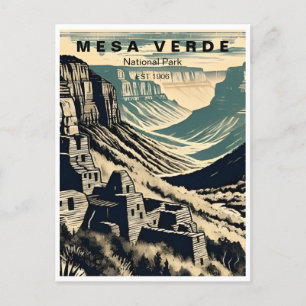 Mesa Verde National Park Colorado Colourful Vintag Postcard