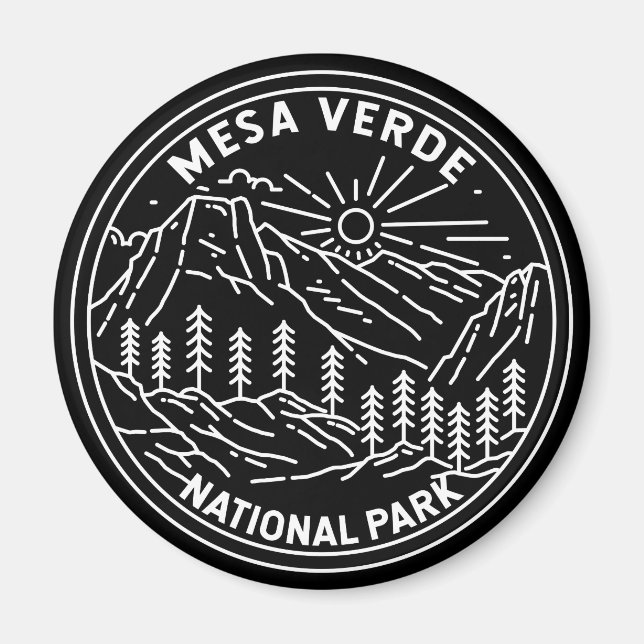 Mesa Verde National Park Colorado Monoline Magnet (Front)
