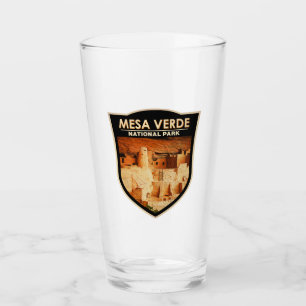 Mesa Verde National Park Colorado Watercolor Badge Glass