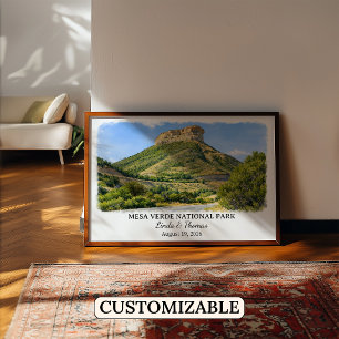 Mesa Verde National Park Colorado, Watercolor Poster