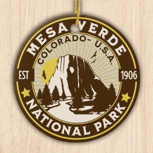 Mesa Verde National Park Desert Landscape Ceramic Tree Decoration