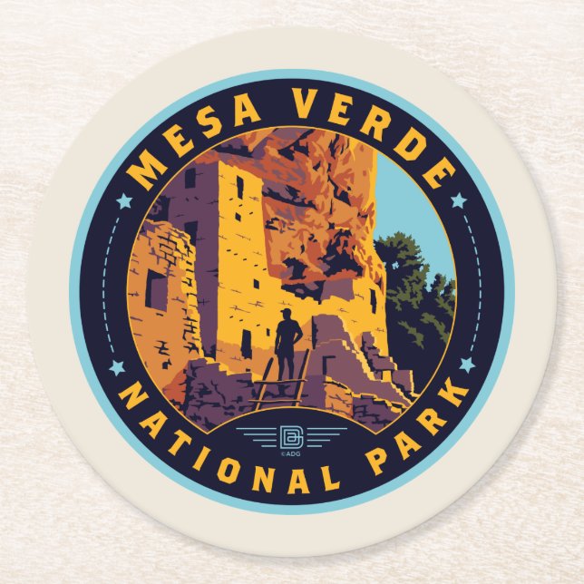 Mesa Verde National Park Round Paper Coaster (Front)