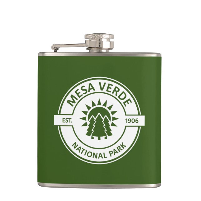Mesa Verde National Park Sun Trees Hip Flask (Front)