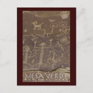 MESA VERDE NAT'L PARK- Colorado-Petroglyphs- Postcard