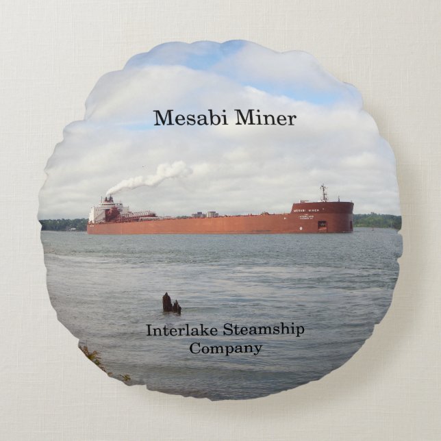 Mesabi Miner round pillow (Front)