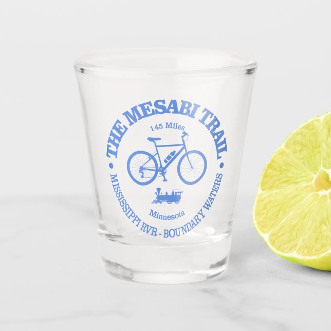 Mesabi Trail (cycling) Shot Glass (Front)