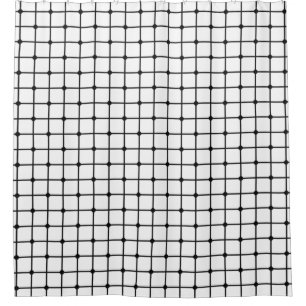 Mesh pattern monochrome geometric shower curtain
