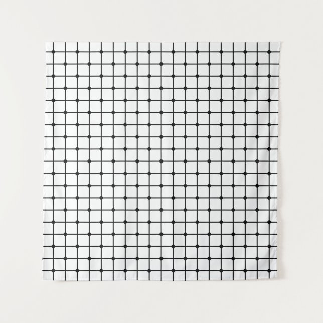 Mesh pattern monochrome geometric tapestry (Front)