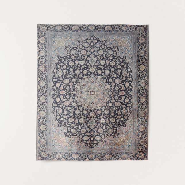 Meshed Persia Dusty Blue Dark Grey  Tapestry (Front)