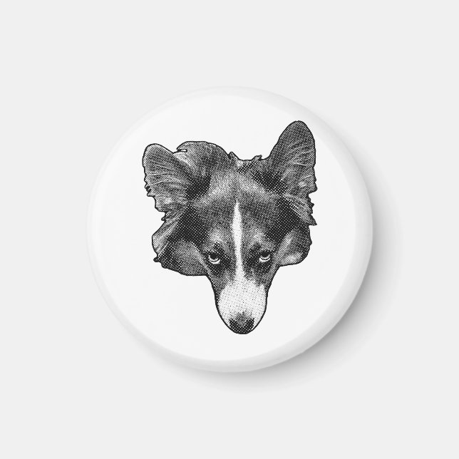 meshglow corgi face magnet (Front)