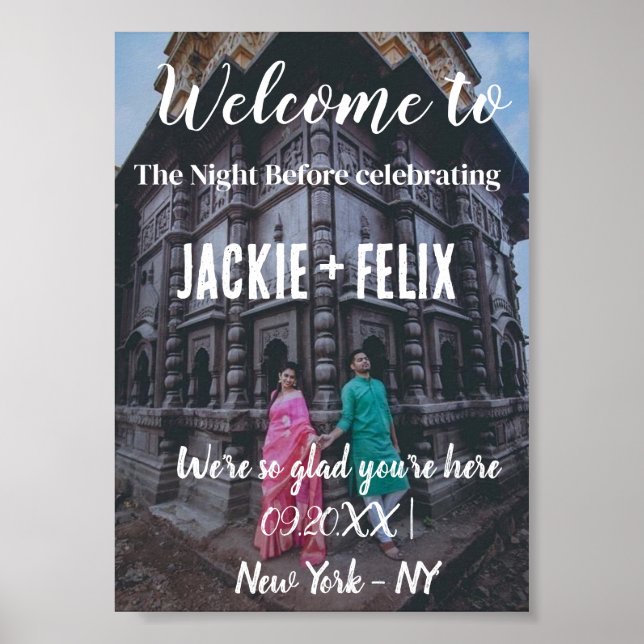 Mesmerise The Night Before' Wedding Welcome Sign  (Front)