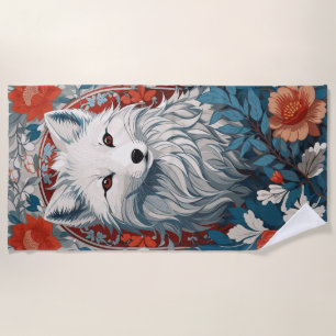Mesmerising Artic Fox Wildlife  Beach Towel
