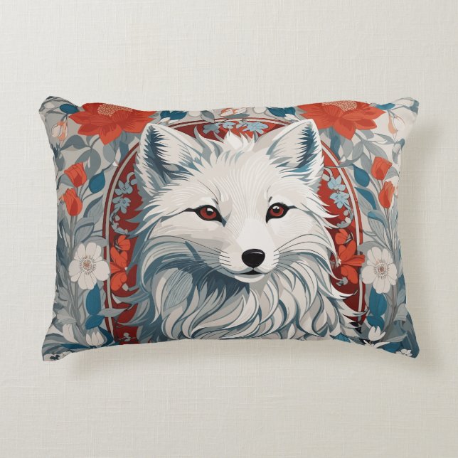 Mesmerising Artic Fox Wildlife  Decorative Cushion (Front)