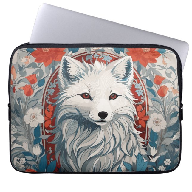 Mesmerising Artic Fox Wildlife  Laptop Sleeve (Front)