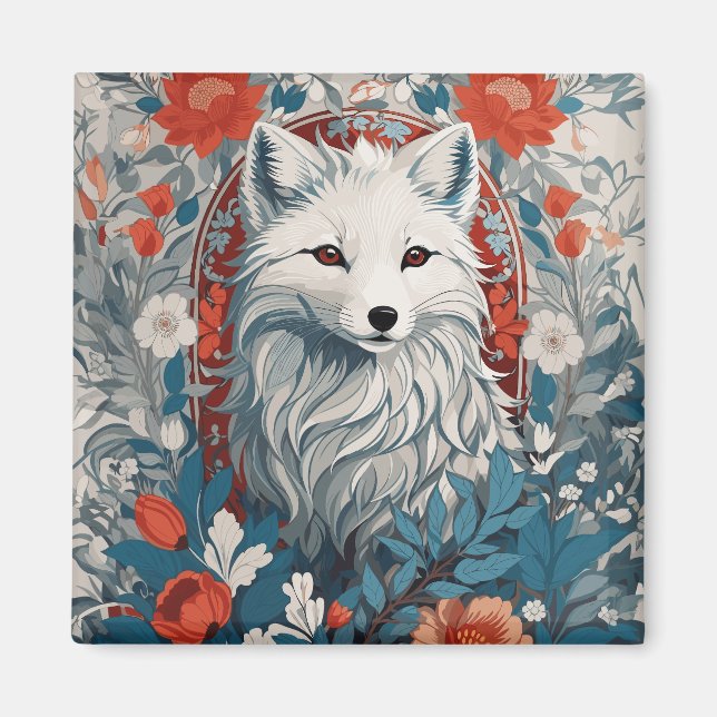 Mesmerising Artic Fox Wildlife  Magnet (Front)