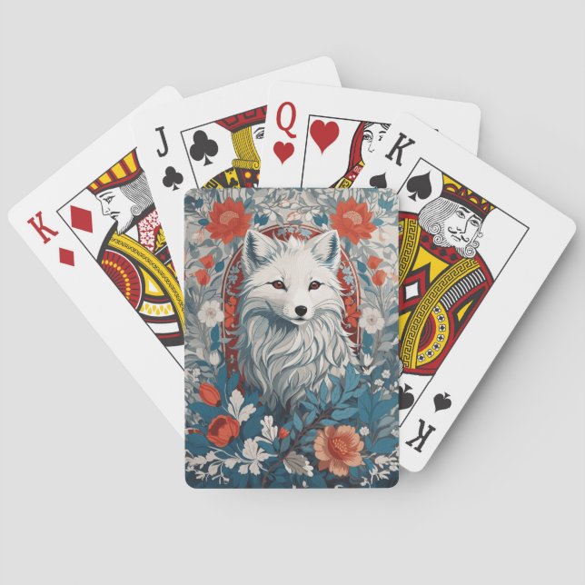 Mesmerising Artic Fox Wildlife  Playing Cards (Back)