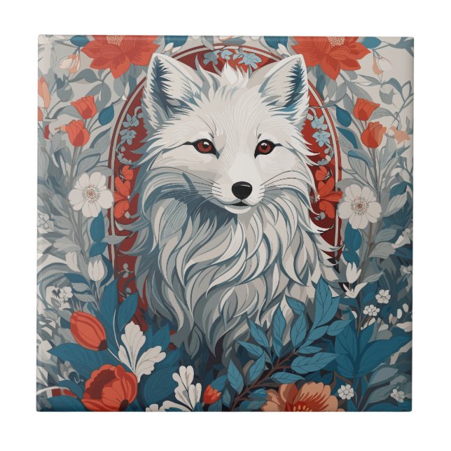 Mesmerising Artic Fox Wildlife  Tile (Front)