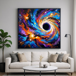 Mesmerising Black Hole - Abstract Cosmic Art Poster