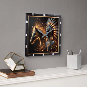 Mesmerising Blend of Culture and Nature at Dusk Square Wall Clock