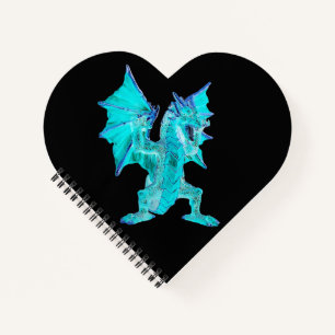 Mesmerising Blue DRagon Mythical Design Daily Notebook