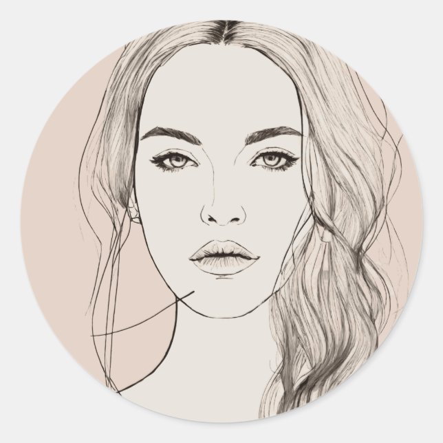 Mesmerising Eyes, Beautiful Lips !! Classic Round Sticker (Front)