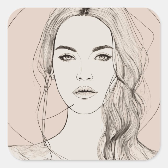 Mesmerising Eyes, Beautiful Lips !! Square Sticker (Front)