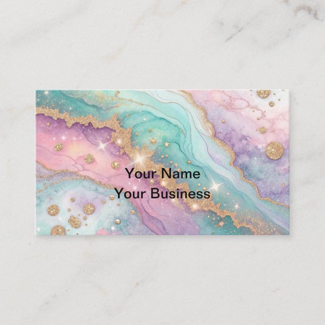 Mesmerising Glitter Opal Background Business Card (Front)