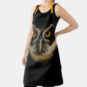 Mesmerising Golden Eyes of a Spectacled Owl Apron