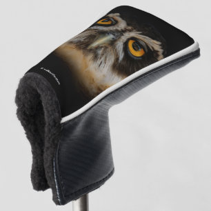 Mesmerising Golden Eyes of a Spectacled Owl Golf Head Cover