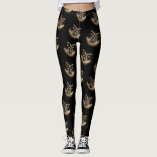 Mesmerising Golden Eyes of a Spectacled Owl Leggings