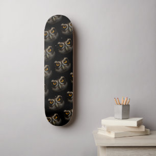 Mesmerising Golden Eyes of a Spectacled Owl Skateboard